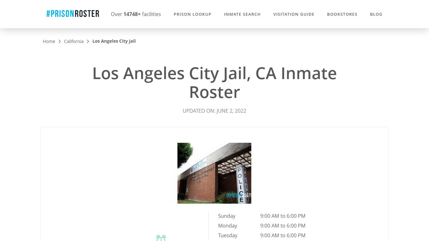 Los Angeles City Jail, CA Inmate Roster